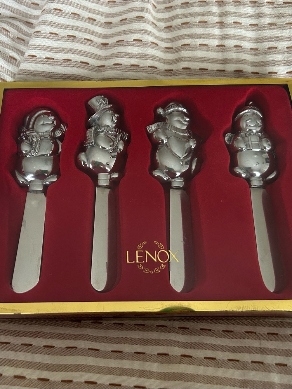 Lenox Silver Snowman Butter Spreaders Set - Silver